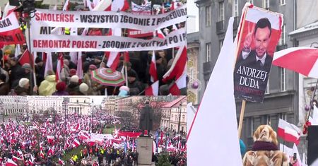 Tysiące zwolenników PiS manifestują w Warszawie