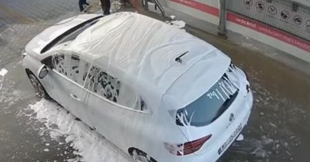 Umyli psa na myjni samochodowej. Wstrząsające nagranie