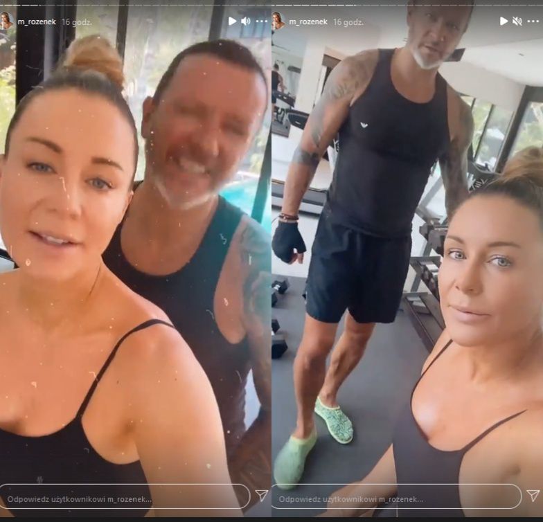 Małgorzata Rozenek i Radosław Majdan na siłowni