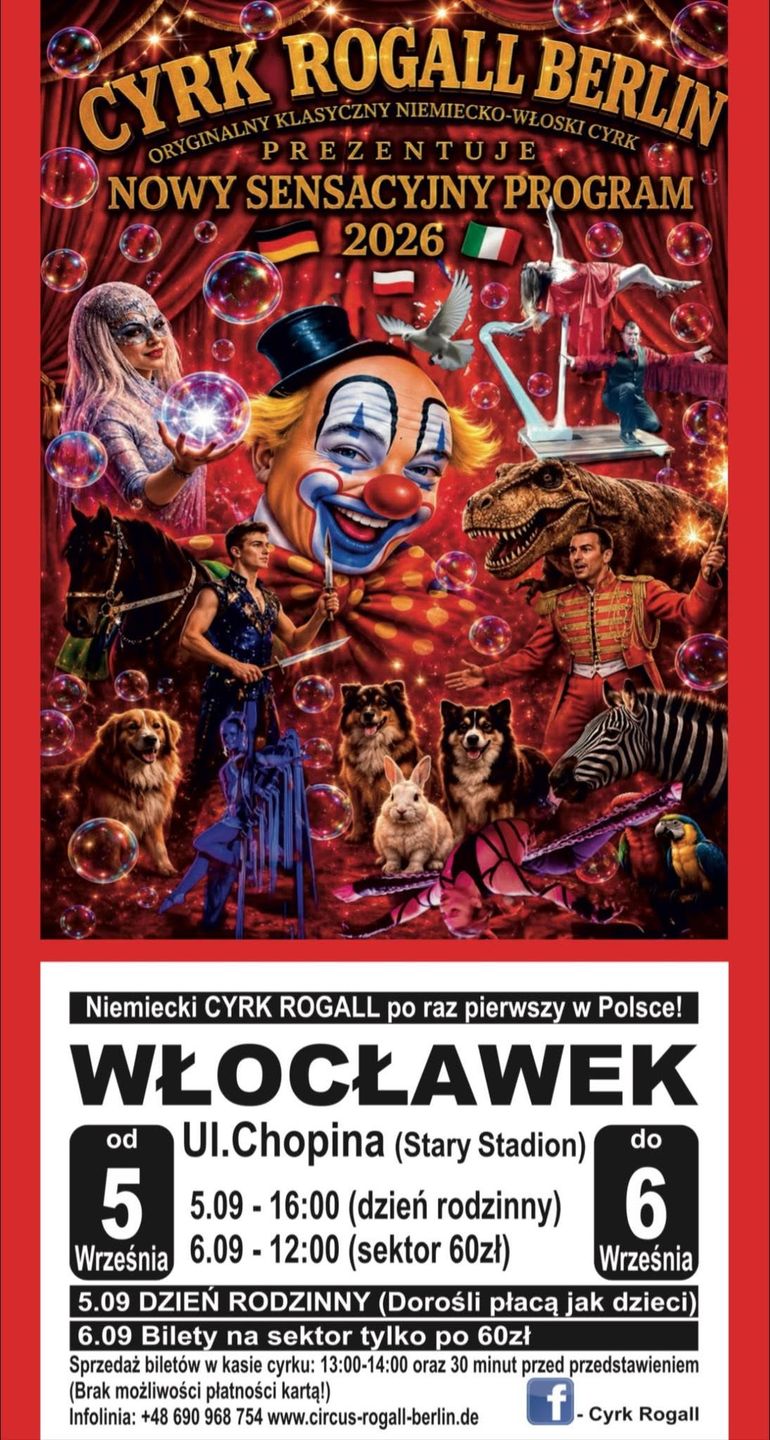 Cyrk Rogall Berlin przyjedzie do Włocławka
