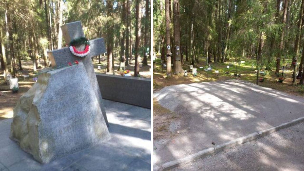 Zniknął krzyż upamiętniający polskie ofiary stalinowskich czystek