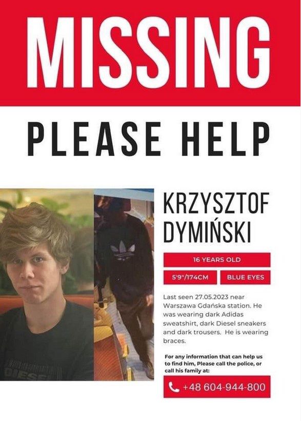Zaginiony Krzysztof Dymiński