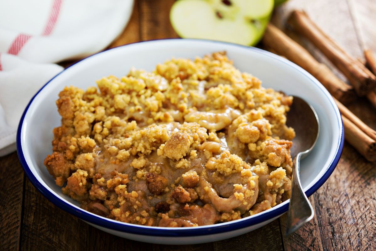Pour-over apple cake is a perfect dessert.