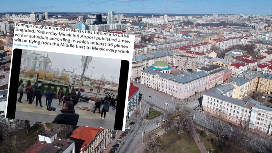 Tłumy migrantów na ulicach Mińska. "Mały Bagdad"