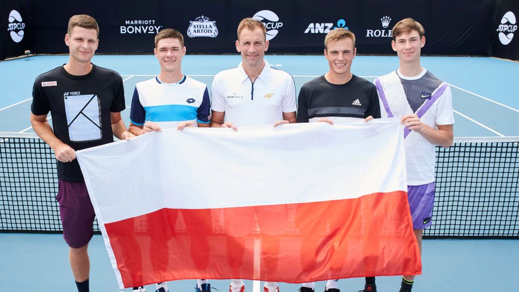 Na zdjęciu od lewej: Hubert Hurkacz, Kamil Majchrzak, Łukasz Kubot, Kacper Żuk i Wojciech Marek