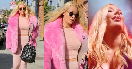 Różowy "total look" Iggy Azalei... Seksowna? (ZDJĘCIA)