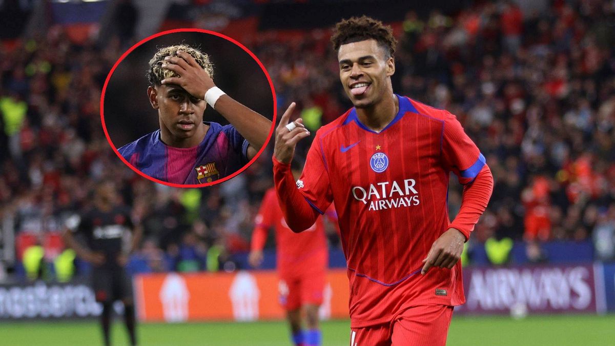 Getty Images / Oliver Kaelke/DeFodi Images/DeFodi via Getty Images/Jose Breton/Pics Action/NurPhoto via Getty Images / Na dużym zdjęciu Desire Doue, na małym Lamine Yamal