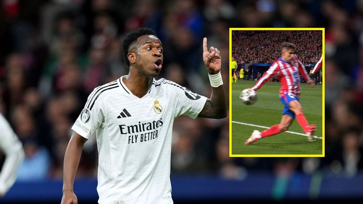 Getty Images / Angel Martinez/Getty Images/X.com/ArchivoVAR / Vinicius domagał się rzutu karnego po zagraniu ręką Giuliano Simeone