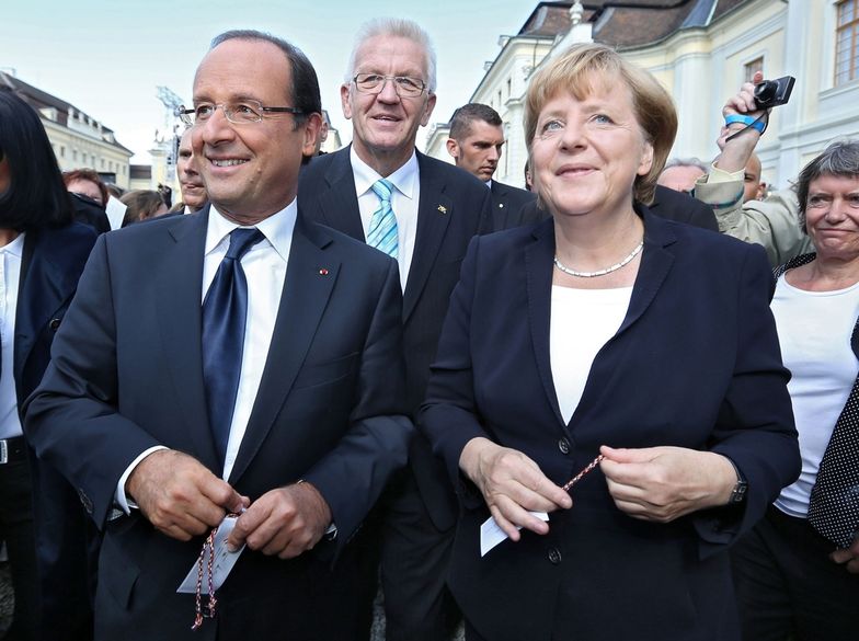 Merkel i Hollande obiecują razem walczyć z kryzysem