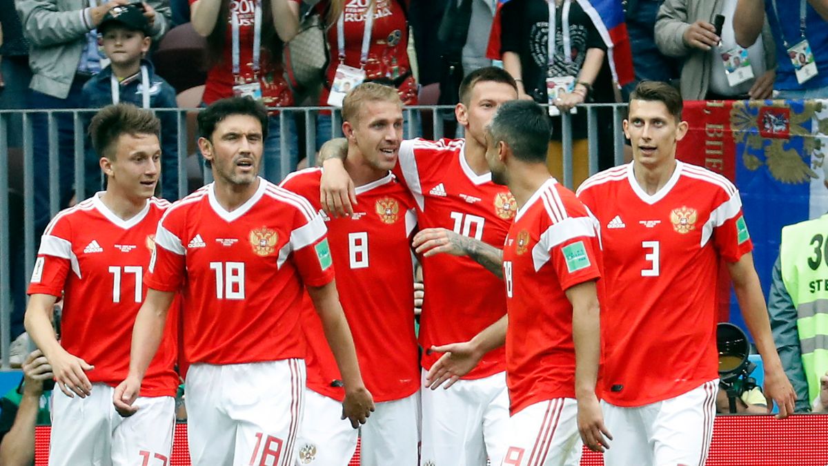 radość piłkarzy reprezentacji Rosji