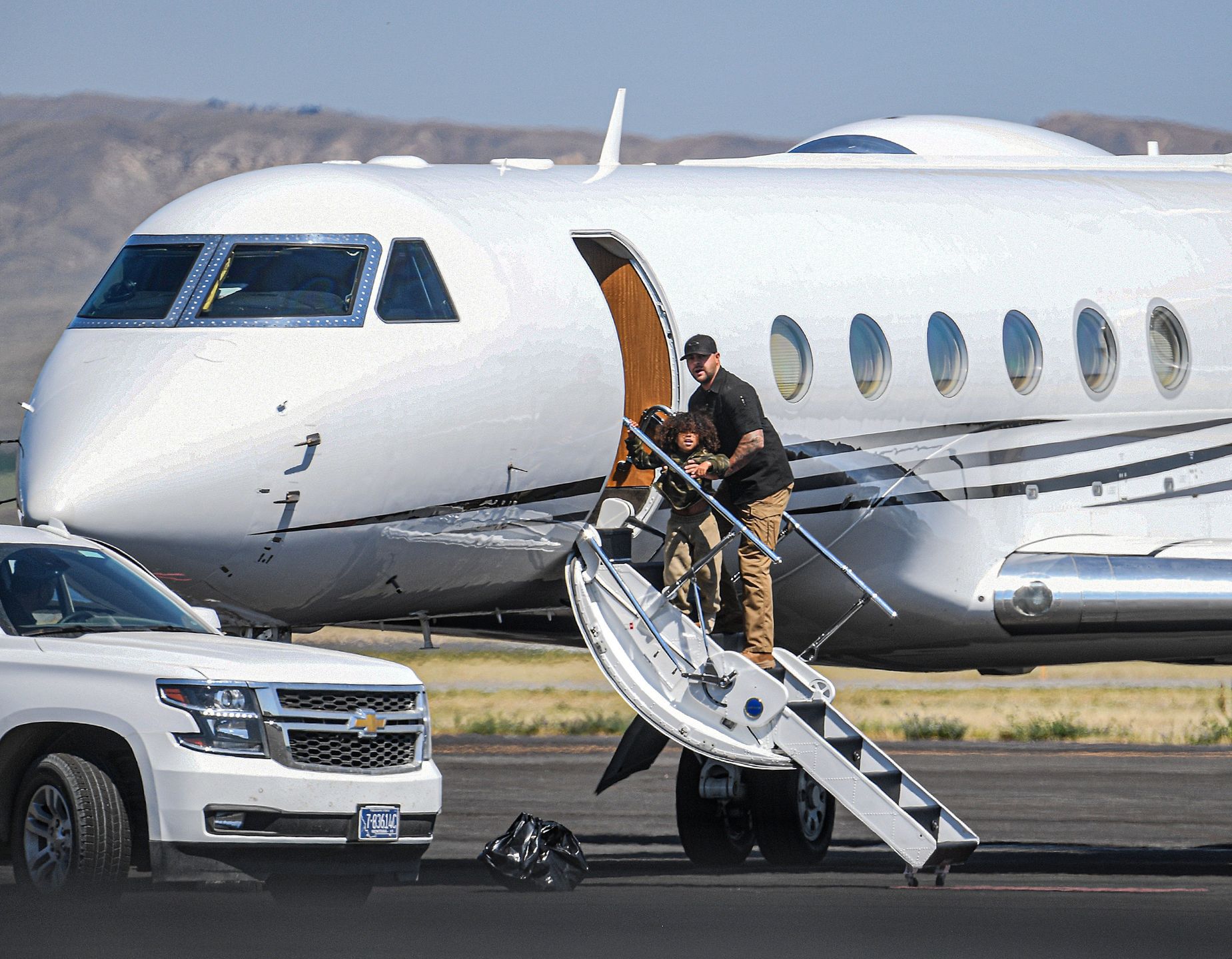 Odrzutowiec Kim Kardashian na lotnisku w Wyoming