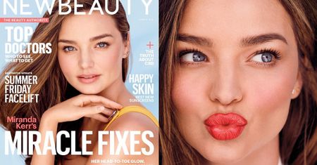 Ciężarna Miranda Kerr stroi miny w urodowej sesji