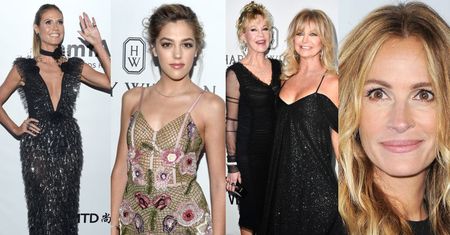Julia Robert, Melanie Griffith, Goldie Hawn i córka Stallone'a bawią się na gali amfAR (ZDJĘCIA)