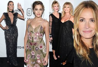 Julia Robert, Melanie Griffith, Goldie Hawn i córka Stallone'a bawią się na gali amfAR (ZDJĘCIA)