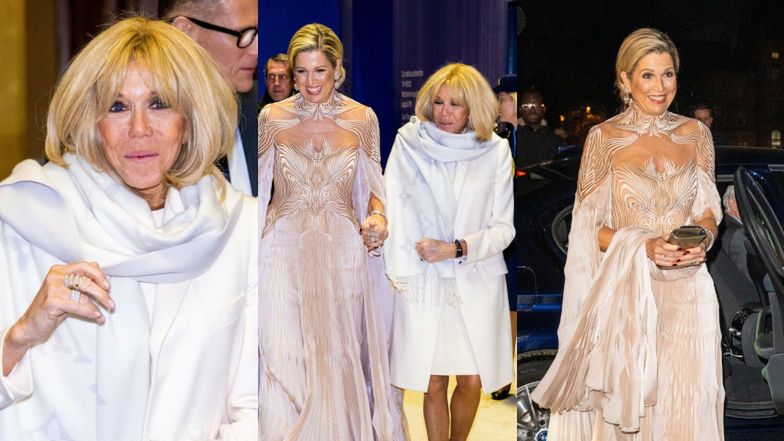 Brigitte Macron i królowa Maksyma na wystawie Iris Van Herpen w Paryżu