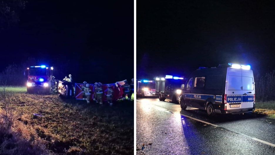 Służby na miejscu wypadku