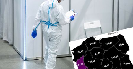 Nowe przypadki COVID-19 na 100 tys. mieszkańców. Wyróżnia się jedno województwo