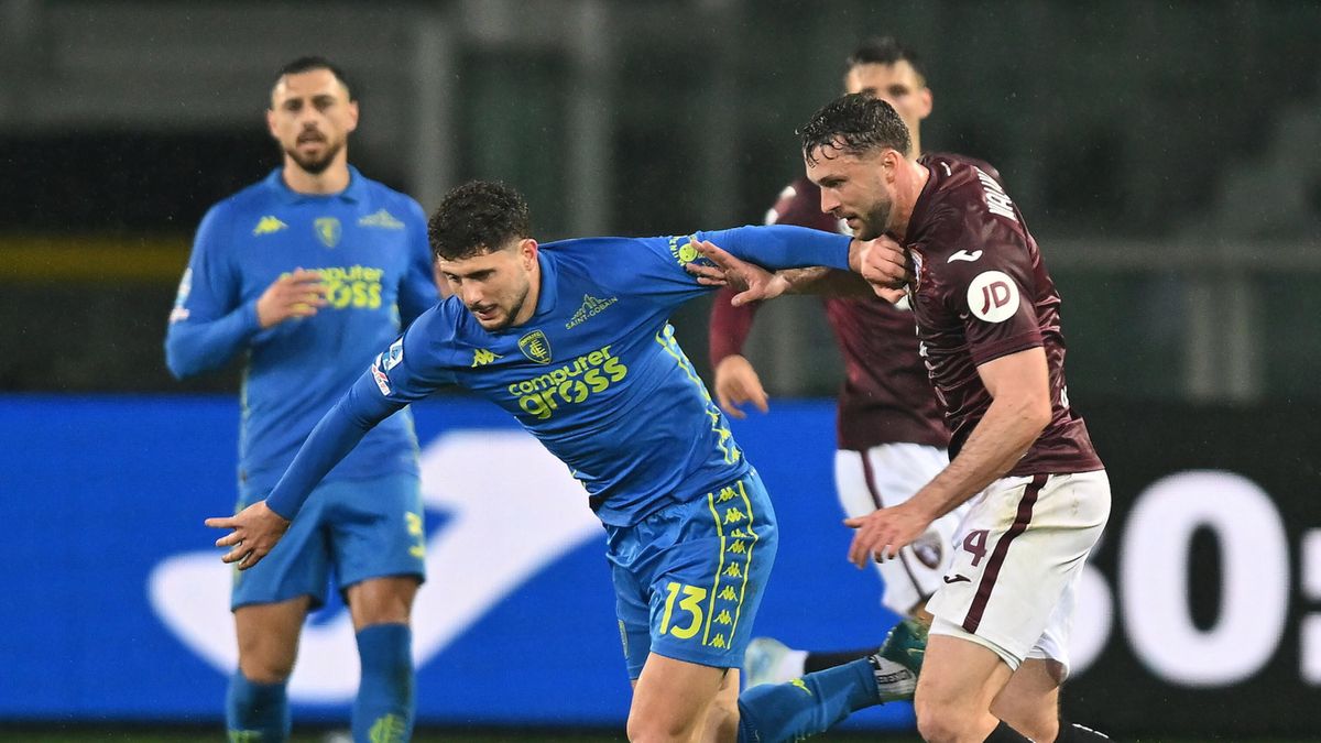 PAP/EPA / Alessandro Di Marco / Sebastian Walukiewicz w meczu Torino FC z Empoli FC