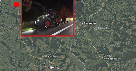 Traktor jechał wężykiem po niemieckiej autostradzie. Kierowcą Polak