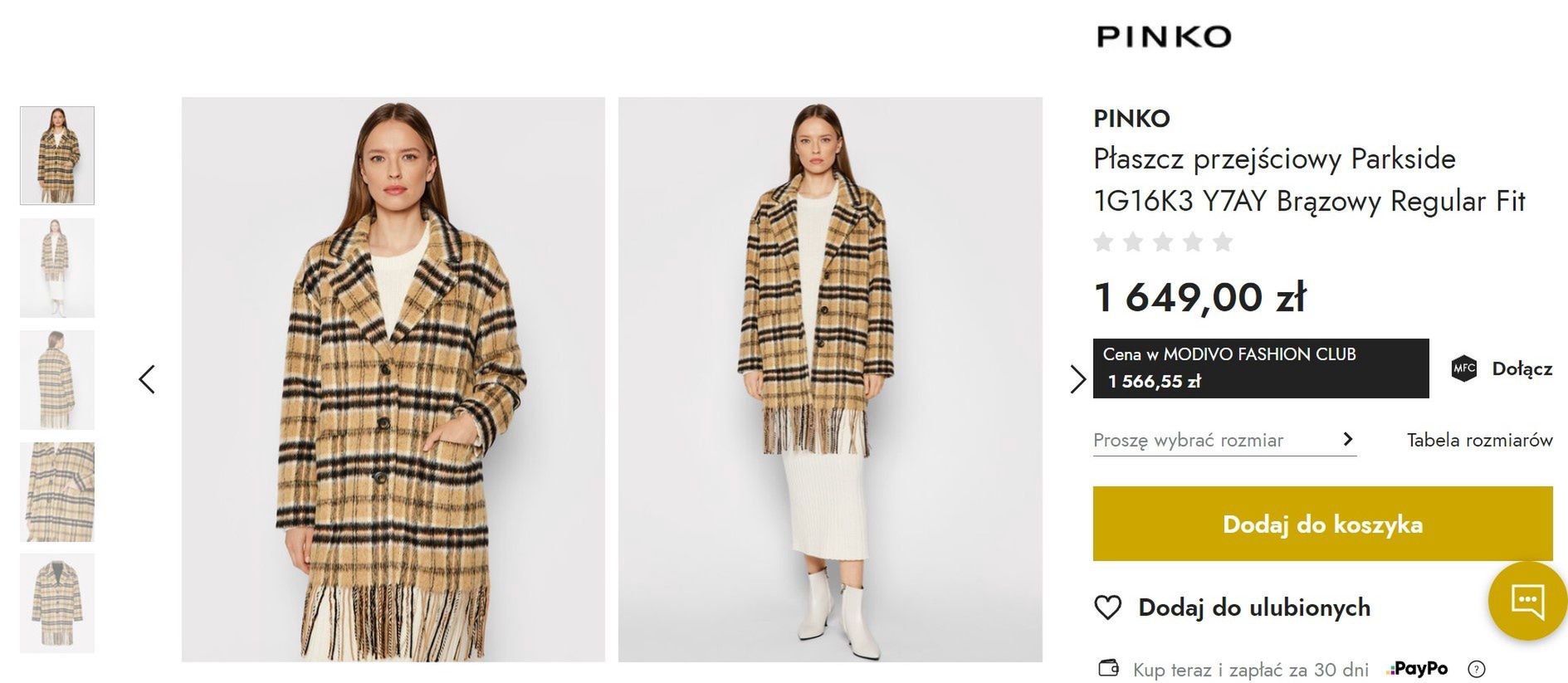 Płaszcz PINKO, który wybrała Katarzyna Cichopek