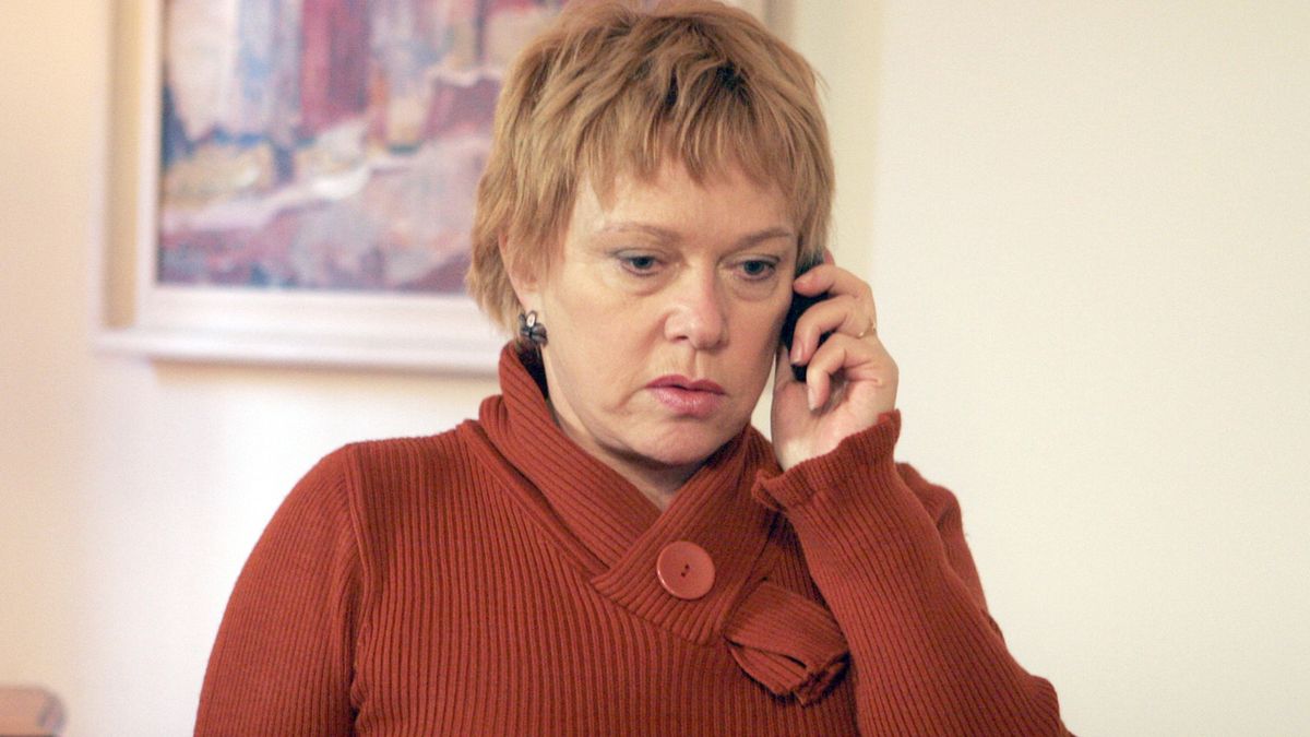 Joanna Żółkowska na planie serialu "Klan"