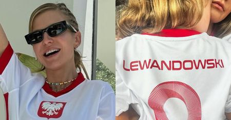 Anna Lewandowska z córkami wspiera Roberta Lewandowskiego na meczu Polska-Francja. Pokazała Klarę i Laurę. Uroczo? (FOTO)