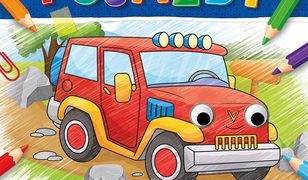 Pojazdy. Malowanka z ruchomymi oczkami