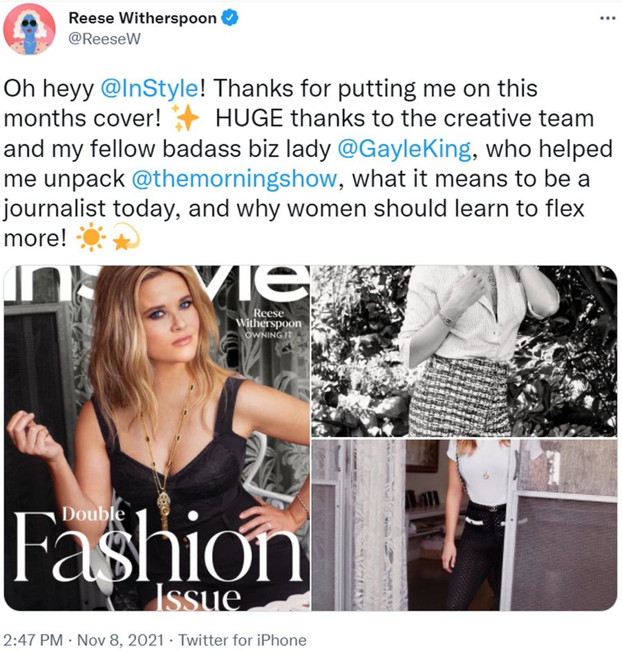 Reese Witherspoon pozuje na okładce "InStyle"