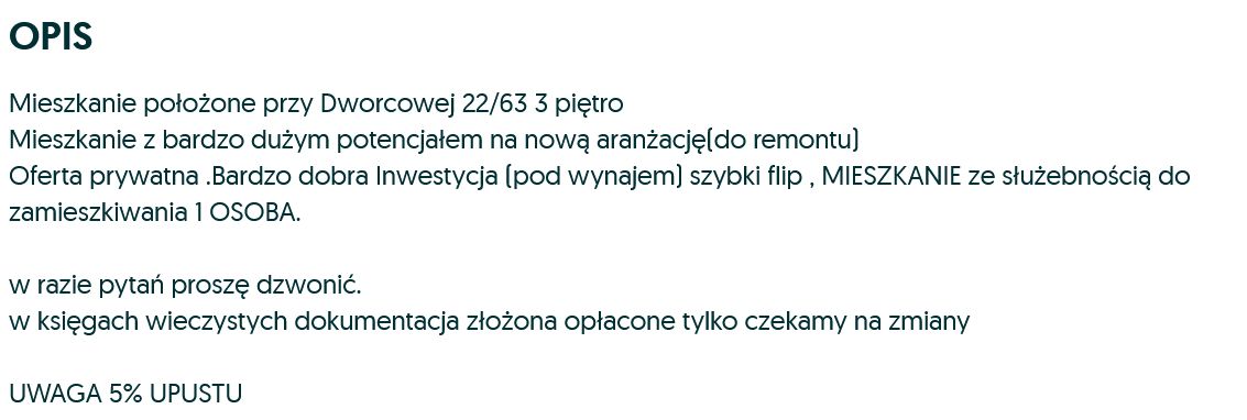 Kontrowersyjne ogłoszenie dot. sprzedaży mieszkania przy ul. Dworcowej w Olsztynie