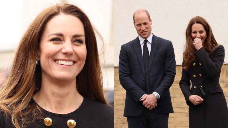 Kate Middleton i książę William zabawiają młodych kadetów na pierwszym wyjściu od śmierci księcia Filipa (ZDJĘCIA)