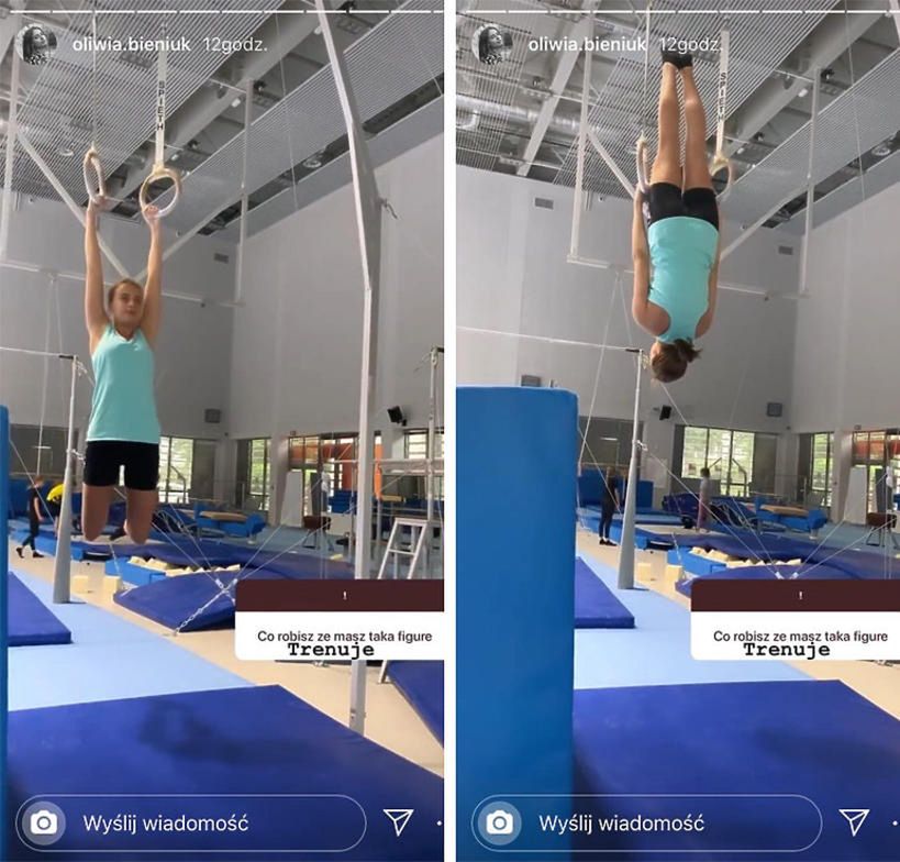 Oliwia Bieniuk ćwiczy gimnastykę artystyczną