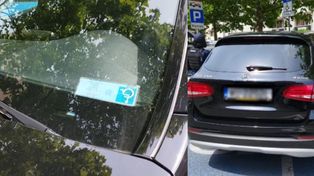 Warszawa. Luksusowy mercedes bez badań, za to z kserem karty parkingowej. Kierowca odmówił przyjęcia mandatu