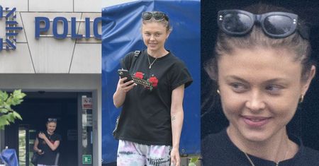 Naturalna Joanna Opozda ponownie odwiedza KOMISARIAT POLICJI. Tym razem wyszła uśmiechnięta (ZDJĘCIA)