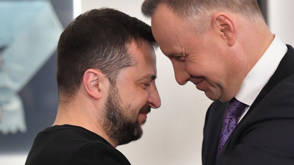 Prezydenci Polski i Ukrainy Andrzej Duda i Wołodymyr Zełenski