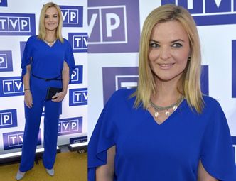 Niebieska Zamachowska na prezentacji ramówki TVP!