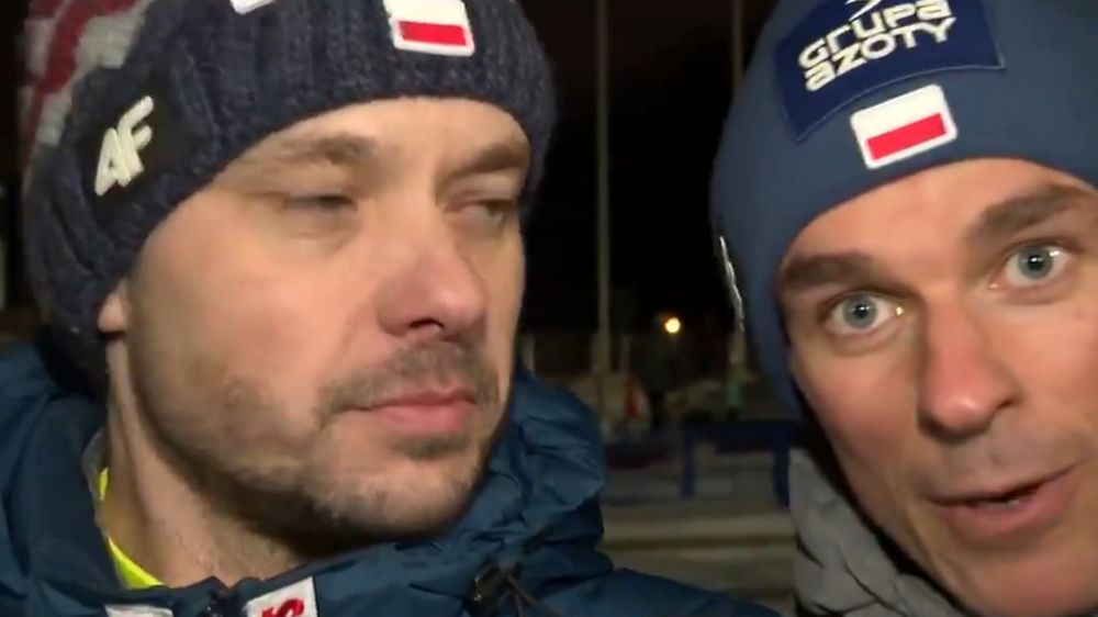 Michal Doleżal i Piotr Żyła po konkursie w Sapporo