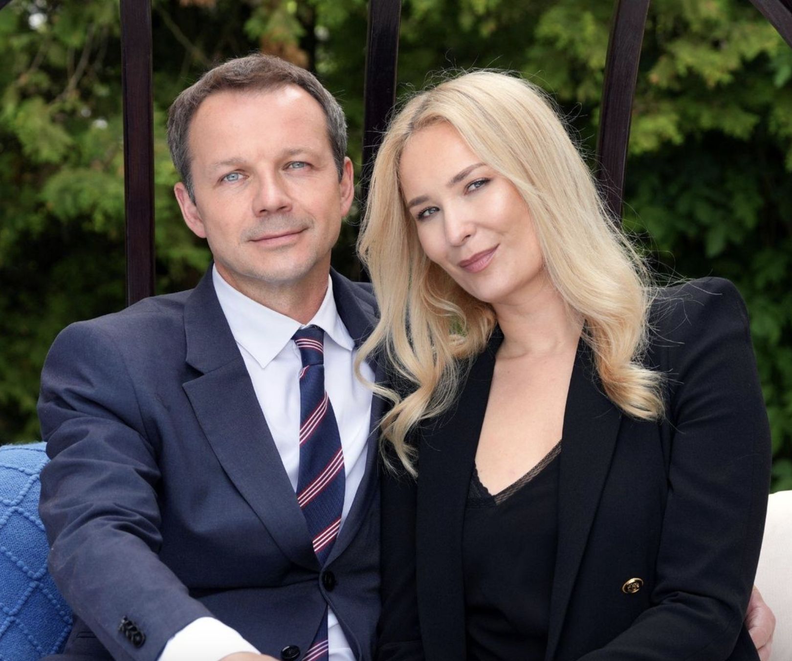 Lesław Żurek i Marta Dąbrowska na planie "Barw szczęścia"