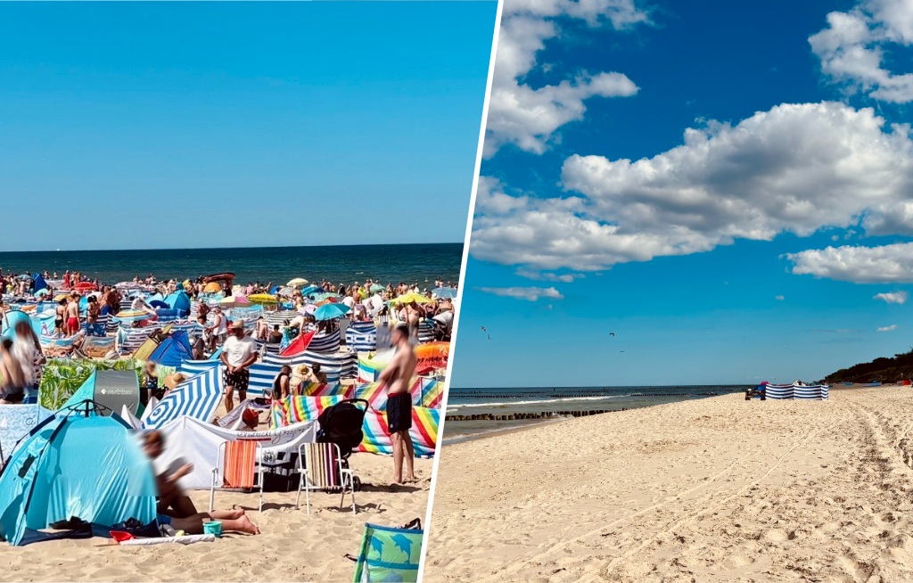 Te plaże dzieli krótki spacer. Na jednej tłum, na drugiej pustki