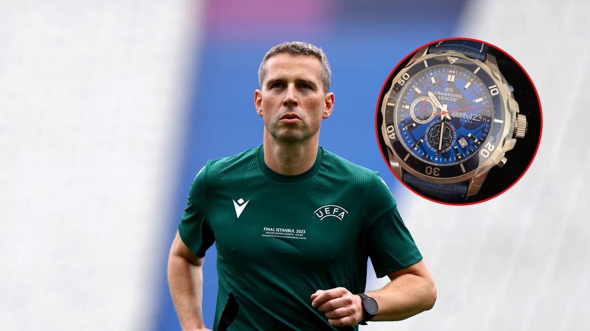 Na dużym zdjęciu: Tomasz Listkiewicz (Getty Images), na małym: zegarek Tomasza Listkiewicza (X)