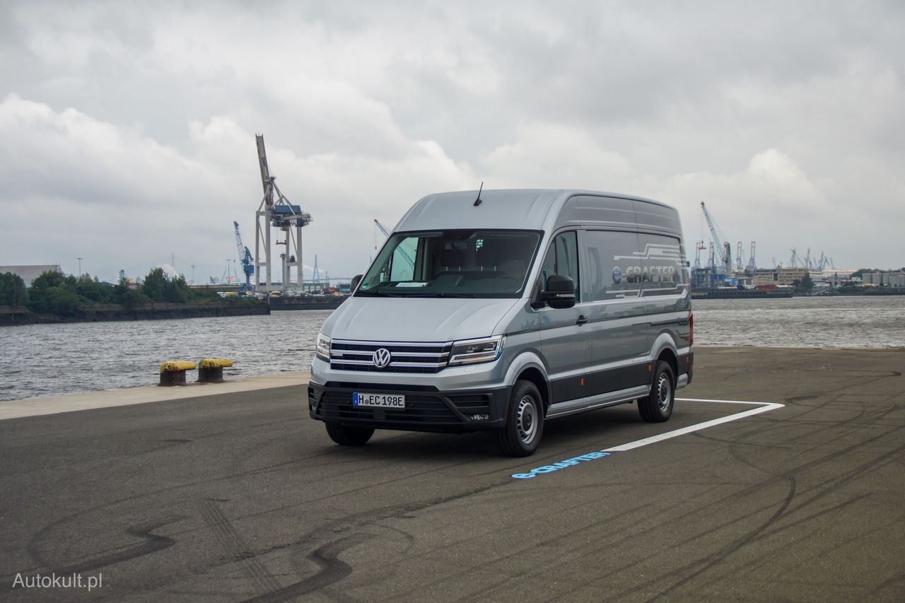 Elektryczny VW e-Crafter z zewnątrz wygląda jak zwykły VW Crafter.