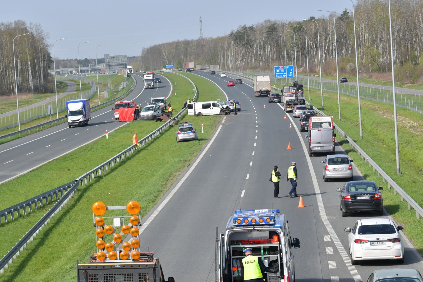 Wypadek na A2 w miejscowości Michałówek
