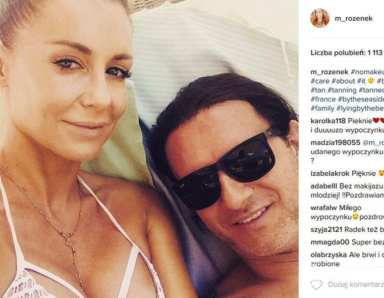 Małgorzata Rozenek i Radosław Majdan na plaży