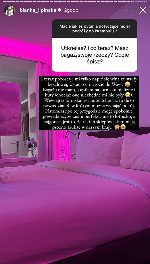 Blanka Lipińska utknęła w Turcji 