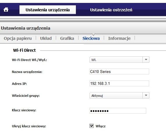Samsung Xpress SL-C410W Easy Printer Manager ustawienia 6