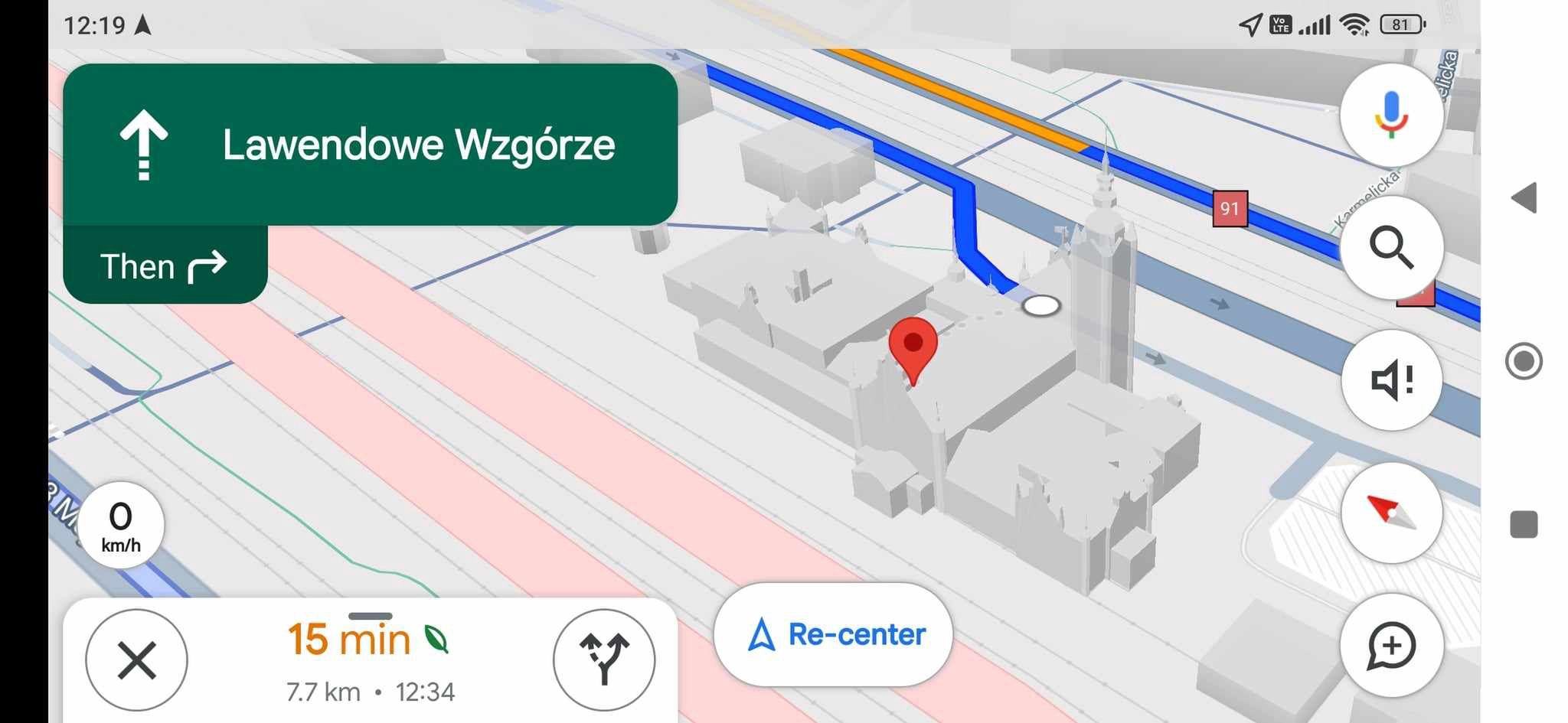 Zrzut ekranu z Google Maps
