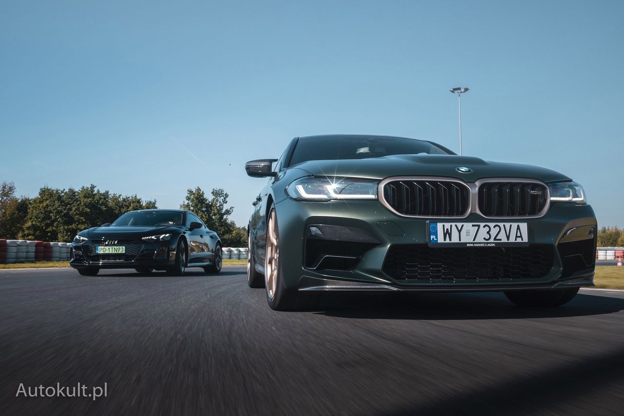 Porównanie: BMW M5 CS vs Audi RS e-tron GT. Wielkie starcie V8 i elektryczności na torze