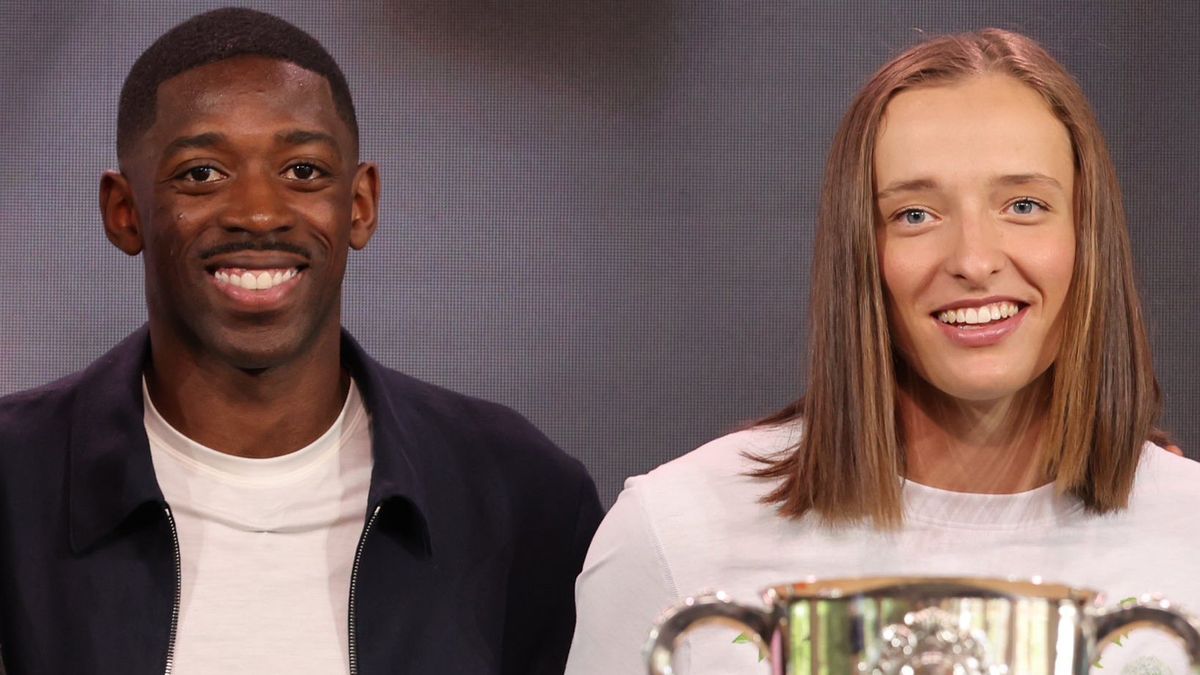 Twitter / Roland Garros / Ousmane Dembele i Iga Świątek