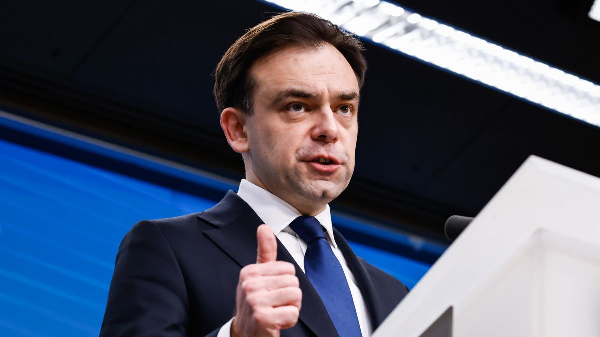 Andrzej Domanski, Poland's finance minister, speaks during a news conference at the Economic and Financial Affairs Council (ECOFIN) meeting at the European Council headquarters in Brussels, Belgium, on Tuesday, Jan. 21, 2025. Investors are betting the European Central Bank will lower borrowing costs four times in 2025. Photographer: Simon Wohlfahrt/Bloomberg via Getty Images