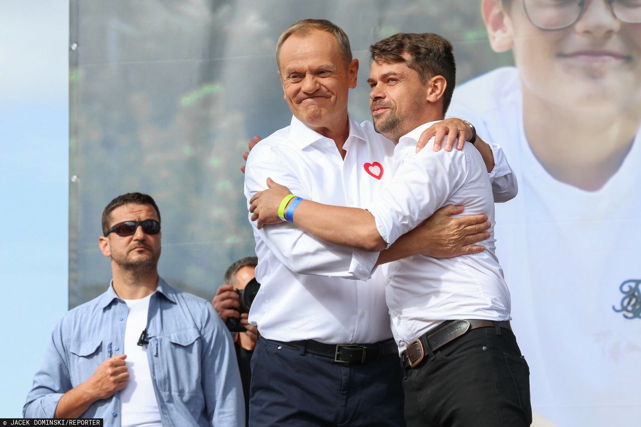 Donald Tusk i Michał Kołodziejczak