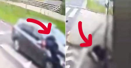 Przeleciał przez maskę i wpadł pod autobus. Koszmarne nagranie z Zielonej Góry